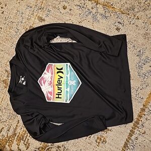 Hurley Youth Boy's UPF 50+ H2O Dri Fit Long Sleeve Rash Guard Swim Top